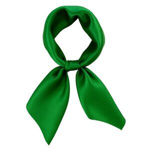 Green Satin Scarf 19x19, Western Cowboy Cowgirl Bandana, Boho Coastal Ranch Wear